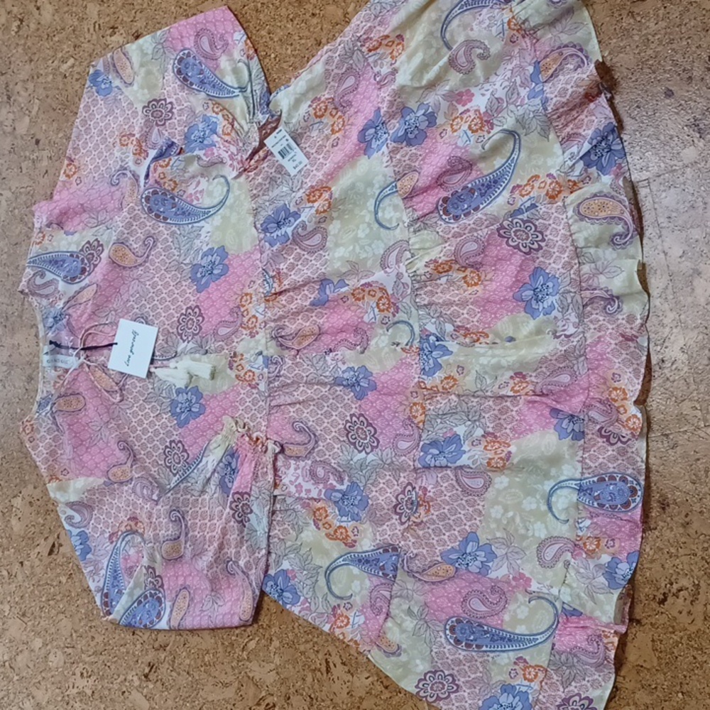 Grace +Karma Floral Paisley Babydoll Dress Size XL NWT